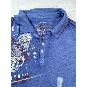 marc ecko cut sew shirt Polo NWOT Blue Graphic Wings Engine Men 2XL